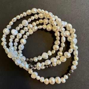Silpada retired freshwater pearl stretch bracelets